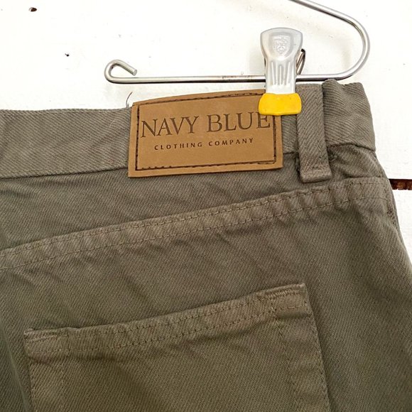 Olive Green High Waist Denim Mom Jeans Shorts - Picture 3 of 4